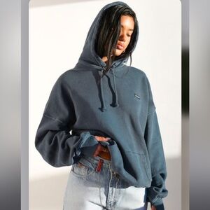 Joah Brown Oversized Pullover Hoodie Washed Navy French Terry size S/M